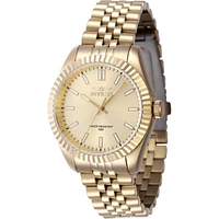 Invicta Women's Specialty Quartz 3 Hand Gold Dial Watch