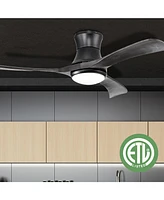 Gouun 52 Inch Flush Mount Ceiling Fan with Led