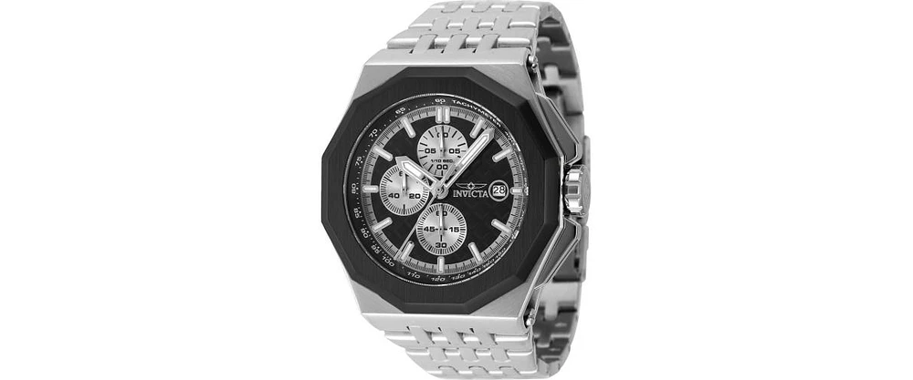 Invicta Men's 47390 Akula Quartz Chronograph Silver, Black Dial Watch