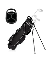 Gymax Golf Stand Cart Bag Club with Carry Organizer Pockets