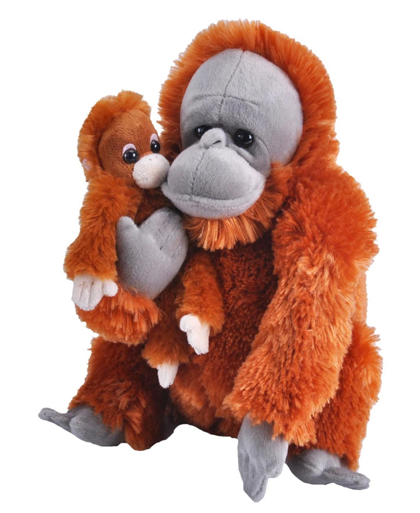 Wild Republic Mom & Baby Orangutan Stuffed Animal, 12 Inches