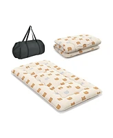 Gouun Foldable Futon Mattress with Washable Cover and Carry Bag for Camping-Twin Size