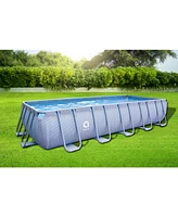 Jleisure Avenli 18 Foot x 39.5 Inch U Frame Rectangle Above Ground Swimming Pool