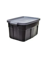Rubbermaid Roughneck Tote 14 Gallon Storage Container, Black/Cool Gray (6 Pack