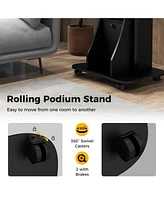 Gouun Adjustable Mobile Standing Desk Cart with Tilt Desktop and Cabinet