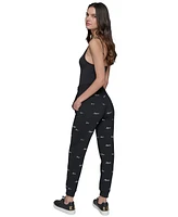 Karl Lagerfeld Paris Women's Mini Script Logo-Print Joggers