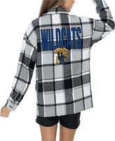 Gameday Couture Women's Gray Kentucky Wildcats End Zone Game Flannel Button-Up Shirt