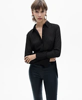 Mango Women's Hidden Buttons Detail Plumeti Shirt