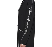 Karl Lagerfeld Paris Women's Contrast-Trim Logo Duster Cardigan