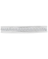 Cubic Zirconia Square Style Accented Band Sterling Silver