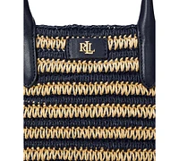 Lauren Ralph Lauren Striped Straw Brie Tote Bag