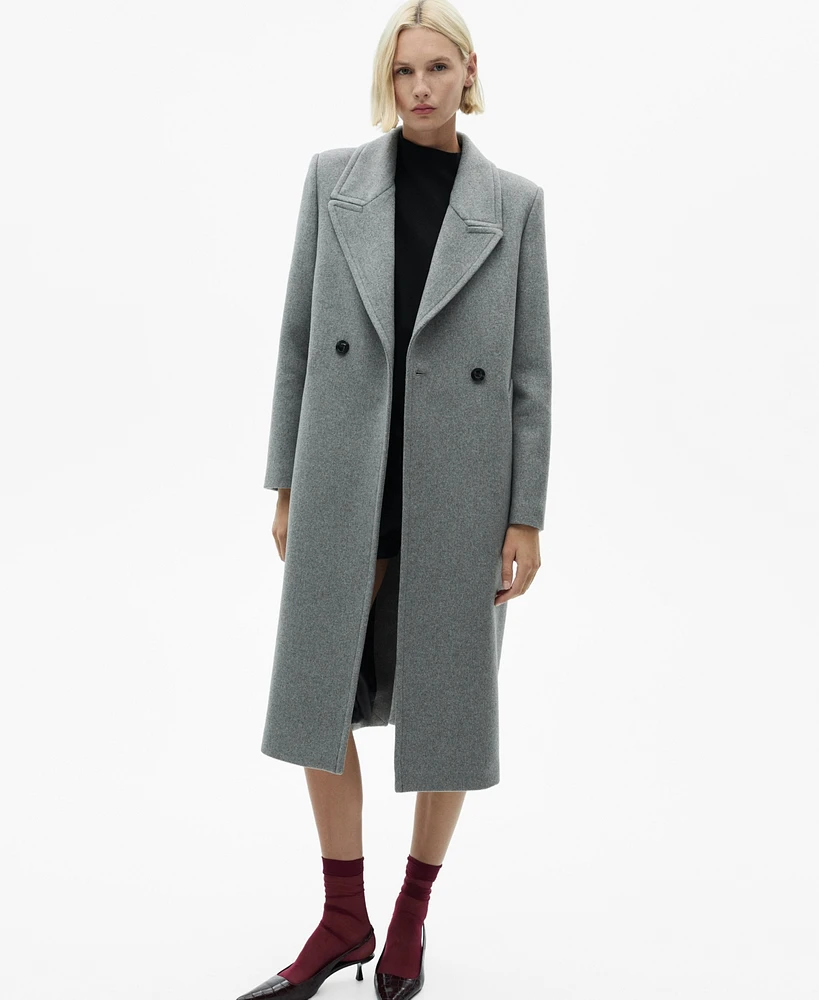 Mango Women's Lapels Wool Coat