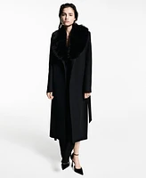 Mango Women's Detachable Collar Manteco Wool Coat