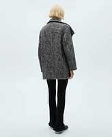 Mango Women's Double-Breasted Marbled Coat