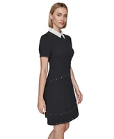 Karl Lagerfeld Paris Women's Collared A-Line Dress