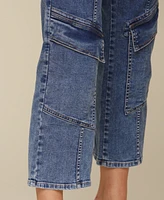 Avec Les Filles Women's High-Rise Straight-Leg Cargo Jeans