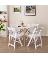 Gouun 4 Pack Resin Folding Chairs with Padded Seat