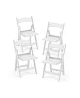 Gouun 4 Pack Resin Folding Chairs with Padded Seat