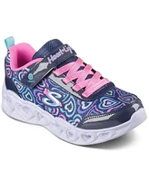 Skechers Little Girls Heart Lights - Boogie Love Stay-Put Light-Up Casual Sneakers from Finish Line