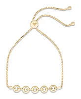 Devata Cable Link Box Chain Slider Bolo Bracelet in 14K Gold, Fits 6.0 in to 8.0 in wrist, approx. 5.4 grams