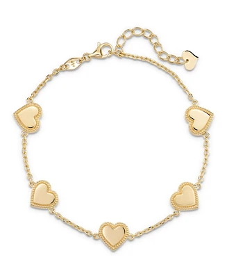Devata Sweet Heart Chain Bracelet in 14K Gold, 6.5 in adj to 7.5 in, approx. 6.0 grams