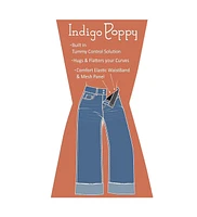 Indigo Poppy Women's 5 Pockets Wide Cuff Leg Jean