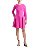 Natori Women's Scoop-Neck Long-Sleeve Pleat-Front Dress