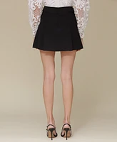 Avec Les Filles Women's Waist-Tab Pleated Skirt