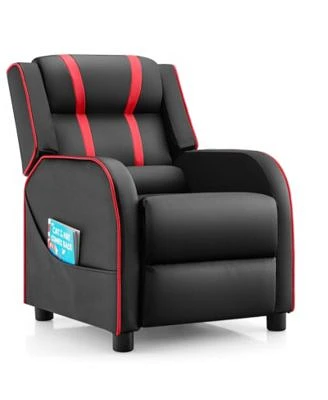 Gouun Kids Recliner Chair With Side Pockets Footrest
