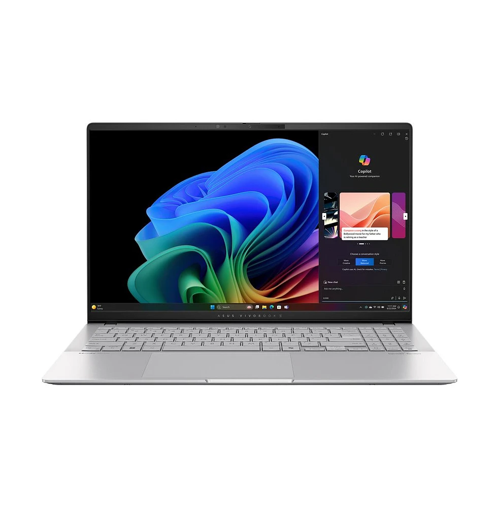 Asus 15.6" Vivobook S15 Laptop Snapdragon X Elite X1E 78 100 16 Gb Ram 1TB Ssd Storage - Cool Silver