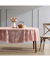 Hlc.me Butterfly Floral Lace Fabric Tablecloth, Lace Fabric Table Cloth for Oval Tables, Wrinkle Resistant Tablecloth