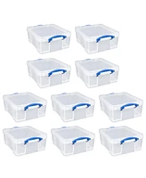 Really Useful Box 17L Storage Container with Lid and Clip Lock Handles (10 Pack)