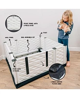 Ezwhelp EZclassic 38"x38" Puppy Dog Whelping Box Playpen w/Rails & Liner, Black