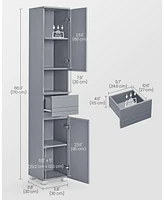 Slickblue Tall Bathroom Cabinet Slim Storage for Space-Saving Organization