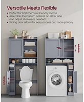 Slickblue Over The Toilet Storage Shelf, Bathroom Cabinet with Sliding Door for Space-Saving