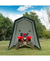 Gouun Outdoor Carport Shed with Sidewalls and Waterproof Ripstop Cover