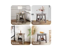 gaomon Side Table, End Table, Nightstand, 2-Tier Storage Shelf, Entryway Table, Sofa Table for Small Space, Living Room, Bedroom