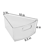 Sorbus Wedge Storage Bin Organizer with Front Handle (4-Pack)