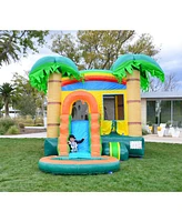 Hero Kiddo HeroKiddo Tropical Breeze Bounce House & Water Slide Combo with Detachable Pool (No Blower Included), Commercial Grade Inflatable