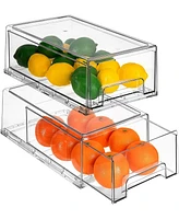 Sorbus 2 Pack Medium Clear Stackable Pull-Out Drawers