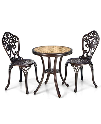 Gouun 3-Piece All-Weather Cast Aluminum Patio Bistro Set