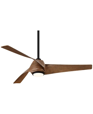 Casa Vieja 53" Grand Breeze Farmhouse Rustic Coastal Indoor Ceiling Fan 3 Blade Cct Led Remote Control Black Finish Koa Finish Blades Bedroom Living R