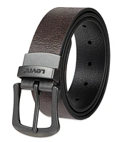 Levi's Men's Two-In-One Reversible Rugged Leather Jean Belt