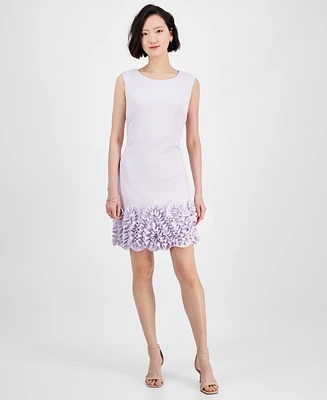 Donna Ricco Ruffled-Hem Sheath Dress