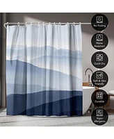 Americanflat 71x74 Blue Mountain Shower Curtain - 100% Polyester Shower Curtain