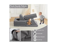 gaomon 10PCS Modular Kids Play Couch, Kids Couch for Playroom Kids Modular Couch, Convertible Foam Couch Kids Play Set for Creative Play, Modular Couc