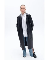 Nocturne Women's Belted Faux Leather Trench Coat