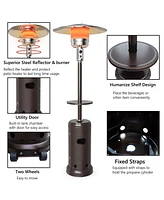 50000 Btu Propane Patio Heater Standing Steel with Wheels