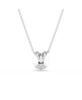 Swarovski Round Cut Rhodium Plated Bella V Pendant Necklace