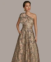 Donna Karan New York Women's Metallic Jacquard One-Shoulder Ball Gown